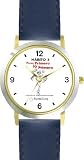 Habit 3 - Put First Thing's First, Prioritize (Spanish Text) - DELUXE TWO-TONE WATCH from THE 7 HABITS - WATCH COLLECTION BY WATCHBUDDY&reg; - Arabic Numbers - Blue Leather Strap-Size-Large ( Men's Size or Jumbo Women's Size )