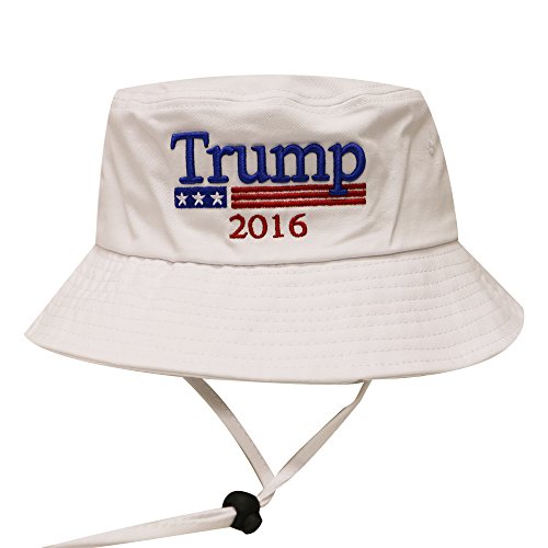 Bd2024 Donald Trump with Flag 2016 Bucket Hat with String White