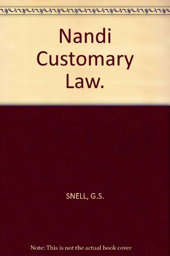 Custom and Tradition in East Africa: Nandi Customary Law