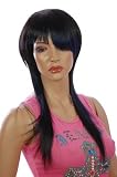 Black Long Wig | Twin Shade Unique Hairstyle Wig | Highlighted Blue Fringe