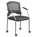 Titanium-Finish Rolling Chair - Black