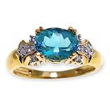 Gold-Exotic: 14K Apatite and Diamond Ring