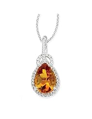 Tivolia Collection pear shaped citrine and diamond pendant