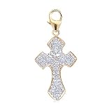 14k Gold Diamond Cross Charm (1/10 cttw)