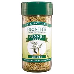 Frontier Culinary Spices Whole Fennel Seed, 1.41-Ounce Bottles (Pack of 6)