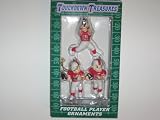 NEBRASKA CORNHUSKERS 3 Pack (Quarterback, Receiver, Running back) Football Figure CHRISTMAS ORNAMENTS