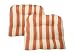 American Mills Soleil Stripe Indoor/Outdoor Dining Chair Pad, Set of 2, Persimmon