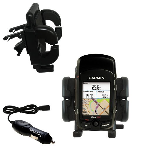 Garmin Edge 705 Auto Vent Holder with Car Charger - Uses Gomadic TipExchange