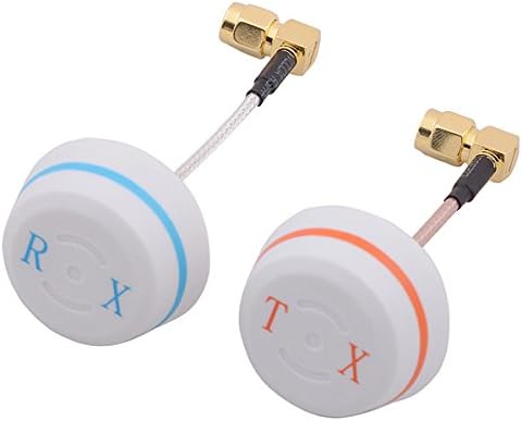 US Shipped Cheap Drones 5.8GHz FPV White Capped Right Angle SMA Antenna Combo Set: 3-Bladed Capped Transmitting & 4-Bladed Capped Receiving Antennas - Right Angle SMA Male - Amazon Prime Shipping