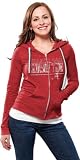 Alabama Crimson Tide Women's Cardinal Burnout Full Zip Hooded Sweatshirt