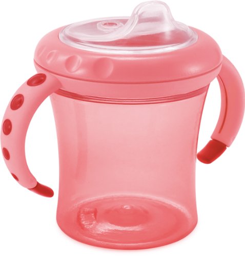 NUK 10255137 Easy Learning 1-2-3 System, Easy Learning Cup 1, 210 ml, rot, mit auslaufsicherer Soft-Trinkt&uuml;lle aus Silikon, BPA-frei