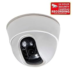 VideoSecu High Resolution 1/3" Sony Color CCD Dome Security Camera 520TVL 3.6mm Wide View Angle Lens for CCTV DVR Home Surveillance System with Free Security Warning Sticker 1PB