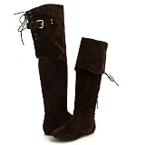 Bamboo Sunkiss03 Thigh-High Boots Brown Suede