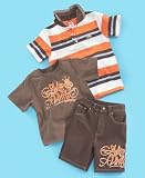 Marc Ecko - Ecko Baby Boy Striped Polo, Graphic Tee and Shorts Set