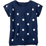 カーターズ Carter's/ ショートスリーブネオンポルカドットセーター ネイビー トップス半袖Tシャツ 5歳【並行輸入】