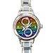 Round Italian Charm Watch of Gay Pride Rainbow Diamond Female Symbols Flag (Gay, Lesbian, Bi, Bisexual, Transexual, Transgender)