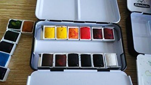 Joypower 12 24 48 Colors Solid Watercolor Empty Case Art Drawing Paint Iron Box (12 Colors)