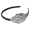 Satin Beaded Headband - Black