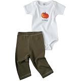 Kee-Ka Pumpkin Short Sleeve Bodysuit & Leggings Size 6-12Mos
