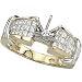 14K Two Tone Gold Princess Cut Diamond Semi Mount Engagement Ring