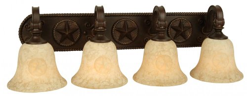 Craftmade 15029AZ4 4 Light Chaparral Bathroom Light, Antique