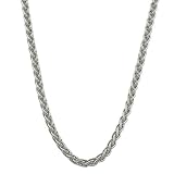 10 Karat White Gold Round Wheat Chain (1 mm Thick, 18 inch)