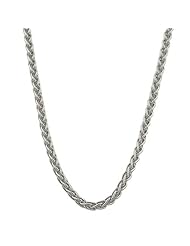 10 Karat White Gold Round Wheat Chain (1 mm Thick, 18 inch)