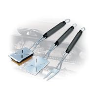 Charbroil 4185067 Three-Piece Barbecue Tool Set with Soft-Grip Handles