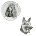 Full Color German Shepherd Shaped Plate, Porcelain by Rosalinde (8' diameter)