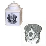 Greater Swiss Mountain Dog Memorial Urn by Porcelain by Rosalinde (8in)