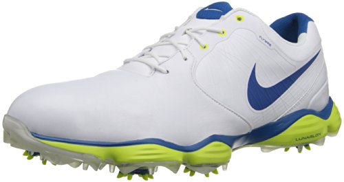 Nike Golf Men s Nike Lunar Control II Golf Shoe,White/Venom Green//Military Blue,10 M US