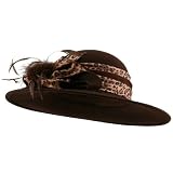 Downturned Leopard Wool Felt Hat-Brown by E4hats