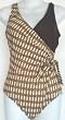 Alicia Simone Missy and Plus Size 1PC Tie Side Surplice Wrap Swimsuit Chain Print Print Sizes 8-24