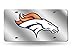 Rico Industries NFL Denver Broncos Laser Inlaid Metal License Plate Tag Silver, 6 x 12-
