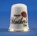 Porcelain China Collectable Thimble - Mothers Day -- Free Gift Box