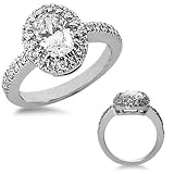Oval Diamond Engagement Ring with Round Side Stones