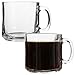 Libbey Moderno 10.4-oz. Clear Glass Cafe Mugs 4 Count Hot Beverage Coffee, Hot Chocolate, Irish Coffee