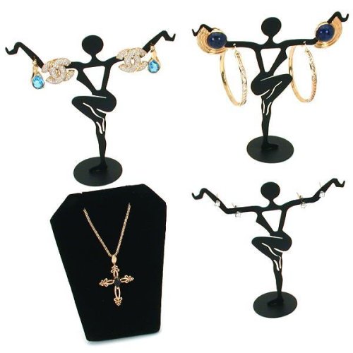 3 Lady Dancers Earring Displays Jewelry Set Free Bonus