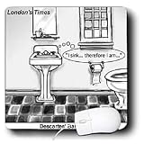 Londons Times Funny Society Cartoons - Descartes Bathroom - Mouse Pads