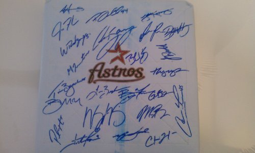 2010 Houston Astros Signed Base *Baseball bag: autographed by Roy Oswalt, J.R Towles, Carlos Lee, Hunter Pence, Wandy Rodriguez, Lance Berkman AND MORE