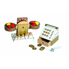 Janod 4506518 - Kaufladenset mit Kasse und Waage, 13 Teile