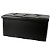 CoZroom Folding Storage Foot Rest Bench Made of Faux Leather -Foldable Large Capacity for Shoes Magazines Toys with Buttons 30x15x15 inch Color Black