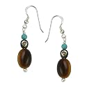 Tiger Eye and Sterling Silver Earrings