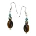 Tiger Eye and Sterling Silver Earrings