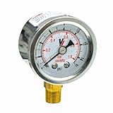 Valley Instrument Grade A Stem Mount 1 1/2in. Glycerin Filled Gauge - 0-3000 PSI