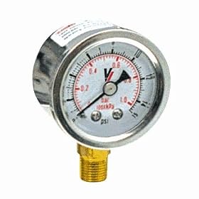 Valley Instrument Grade A Stem Mount 1 1/2in. Glycerin Filled Gauge - 0-3000 PSI