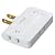 ELECOM 平型トリプルタップ 2P3口 ホワイト T-TR3WH