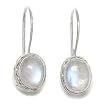 Sterling Silver Rainbow Moonstone Latch Back Earrings by Sajen