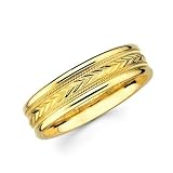 Solid 14k Yellow Gold Ladies Mens Milgrain Arrow Design Wedding Ring B...