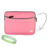 Pink Amazon Kindle DX Carrying Sleeve With Extra Pocket + White Ebook Reader Light + Live*Laugh*Love Wrist Band!!! (Kindle DX Not Included)